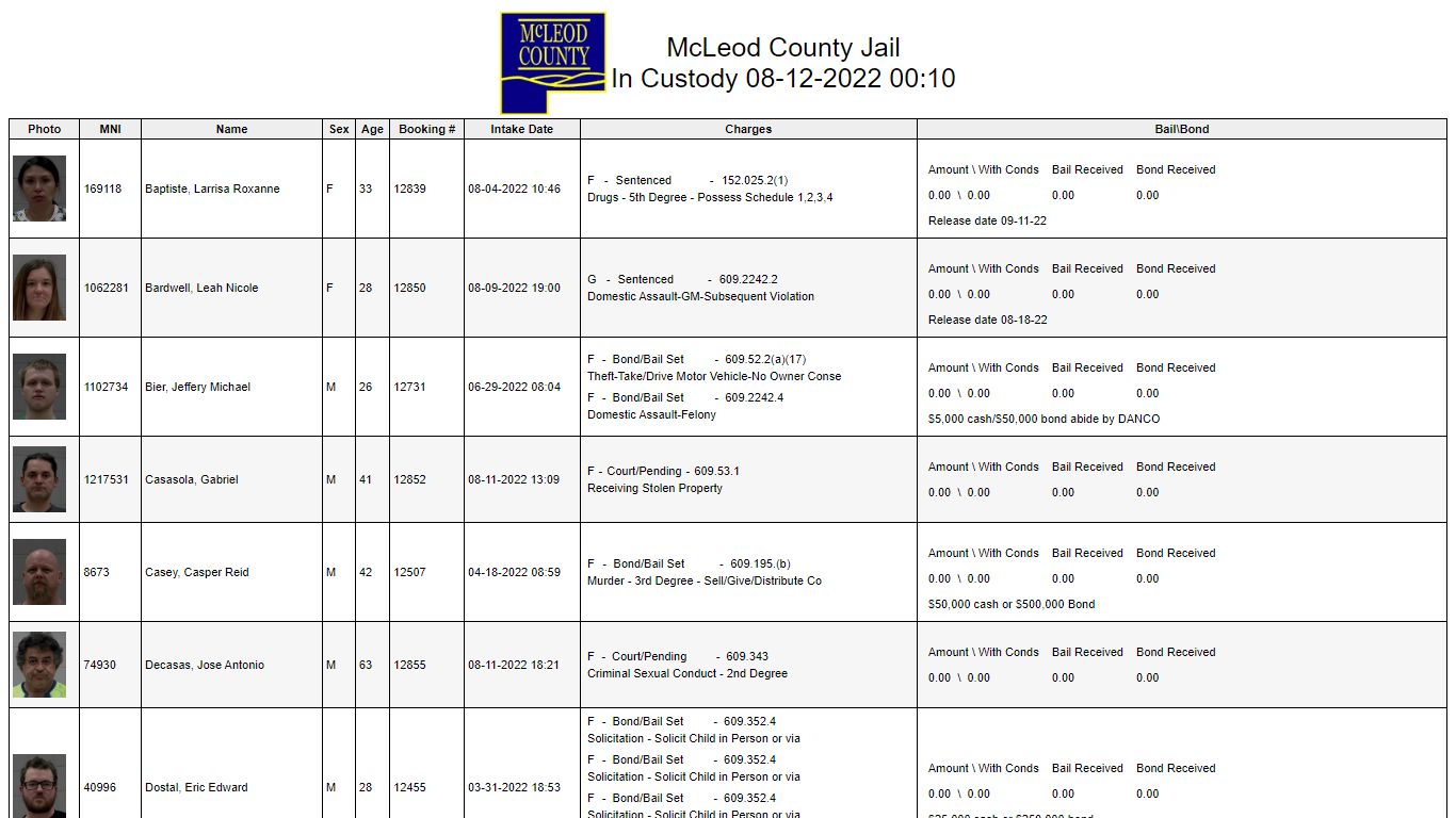 Custody - McLeod County, Minnesota