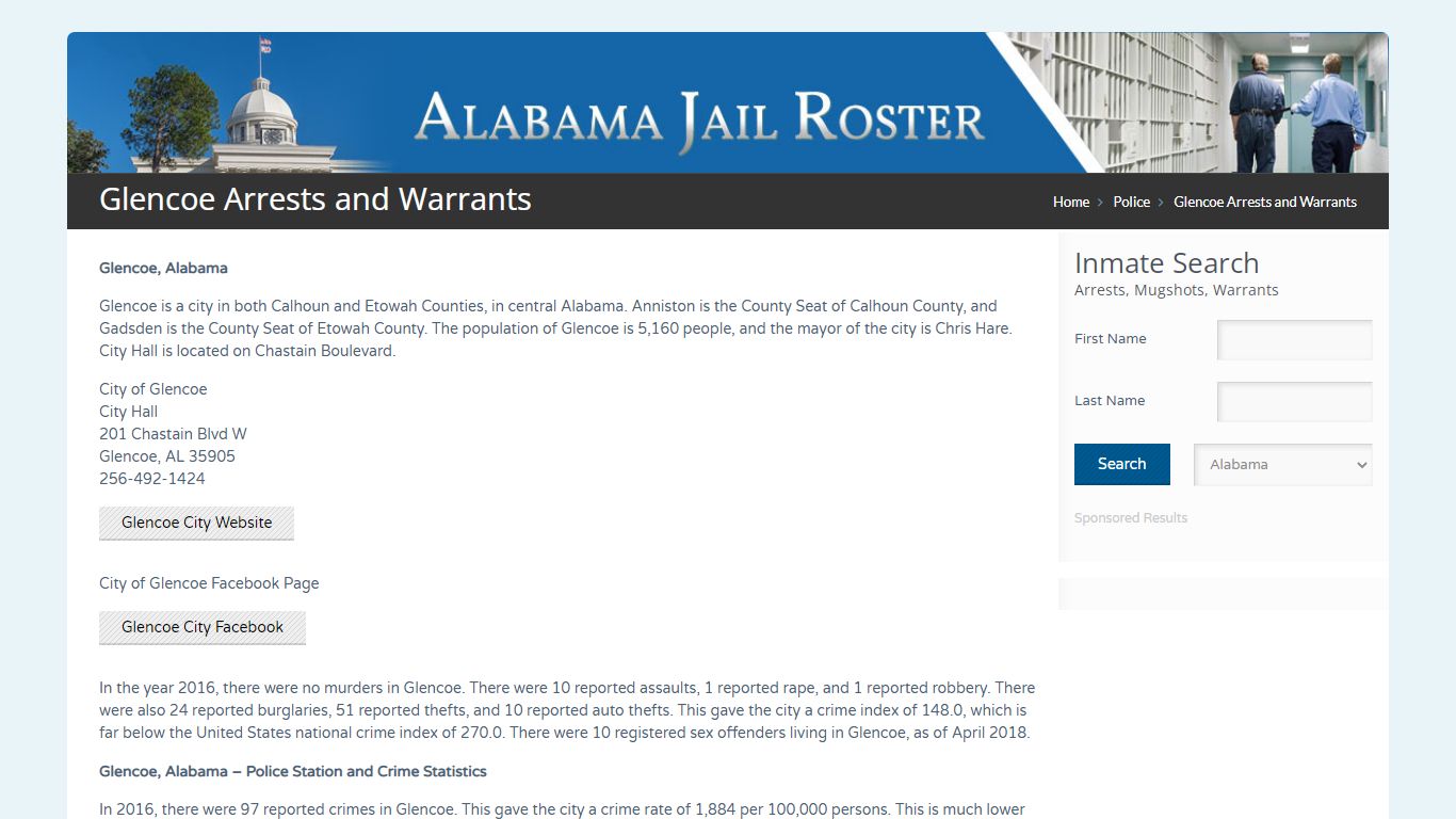 Glencoe Arrests and Warrants | Alabama Jail Inmate Search